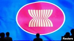 Leaders stand for national anthem at the opening ceremony for the 40th and 41st ASEAN Summits in Phnom Penh, Cambodia November 11, 2022.