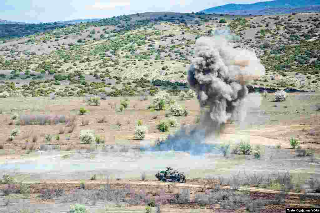 Army of North Macedonia - military drill Flash22 at training center Krivolak