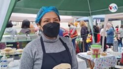 Jenny Salinas vendedora en feria vecinal en Lima, Perú