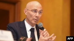 FILE - Volker Turk, then assistant high commissioner for protection UNHCR, speaks during a press conference in Dhaka, Bangladesh on March 21, 2019. On Sept. 8, 2022, Turk was named the U.N.'s high commissioner for human rights.