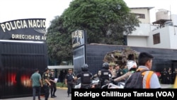 Sede de la Dirección de Aviación Policial de Perú, adonde fue conducido el expresidente Alejandro Toledo a su llegada a Lima el 23 de abril de 2023.