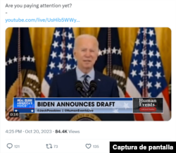 Captura del clip publicado en octubre de 2023.