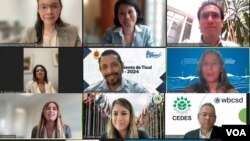 Expertos discutieron este jueves en un foro sobre foro de Gobernanza Climática las estrategias para lograr acuerdos multisectoriales tendientes a enfrentar los efectos del cambio climático en Latinoamérica. (Fotocomposición capturas de pantalla, VOA)