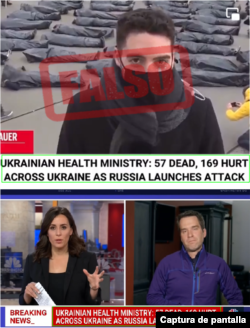 Comparación entre un fotograma del clip viral (arriba) y otro extraído del reporte realizado por NBC (abajo).