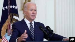 Presiden AS Joe Biden berbicara di Gedung Putih (foto: dok). 