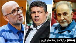 محمدعلی نجفی (راست)، مهدی هاشمی، اکبر طبری