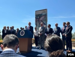 美國國會眾議院議長麥卡錫2023年4月5日在率領兩黨議員和台灣總統蔡英文會面後召開記者會。