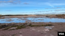 據稱為中國電池企業建廠準備的空地，約0.5平方公里(美國之音/李北平)