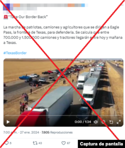 Captura de desinformación en X.