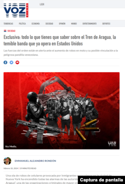 Captura de pantalla del sitio web Voz Media.