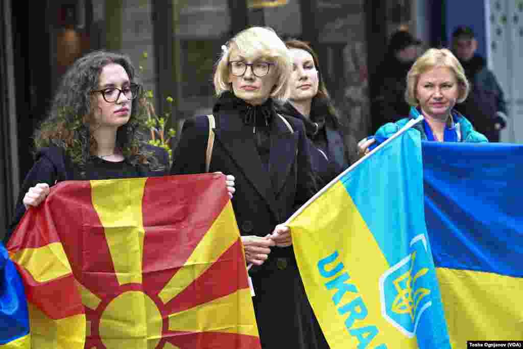 Протест на украински и македонски граѓани по повод две години руска инвазија врз Украина
