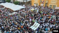 Protest u Loznici Saveza ekoloških organizacija Srbije protiv kompanije Rio Tinta i iskopavanja litijuma u Srbiji (foto: FoNet)