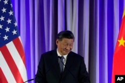 中國國家主席習近平2023年11月15日在舊金山出席美國商界主辦的晚宴並發表演說。