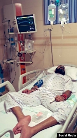 خالد پیرزاده در بیمارستان