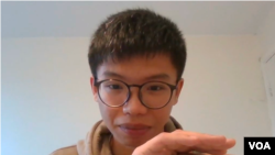 已經解散的香港學生組織“學生動源”前召集人鍾翰林在英國時間12月27日晚上到達倫敦並接受美國之音訪問 （美國之音鄭樂捷）