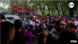Empleados públicos participan en una manifestación de apoyo a Daniel Ortega. Foto: VOA