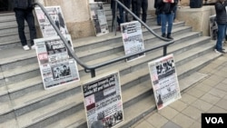 Protest ispred Apelacionog suda u Beogradu nakon odluke ovog suda o oslobađanju optuženih za ubistvo Slavka Ćuruvije (foto: Stefan Miljuš)