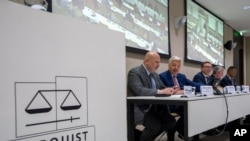 Пресконференція з нагоди відкриття Міжнародного центру з кримінального переслідування за злочин агресії проти України в Гаазі 3 липня 2023 р.