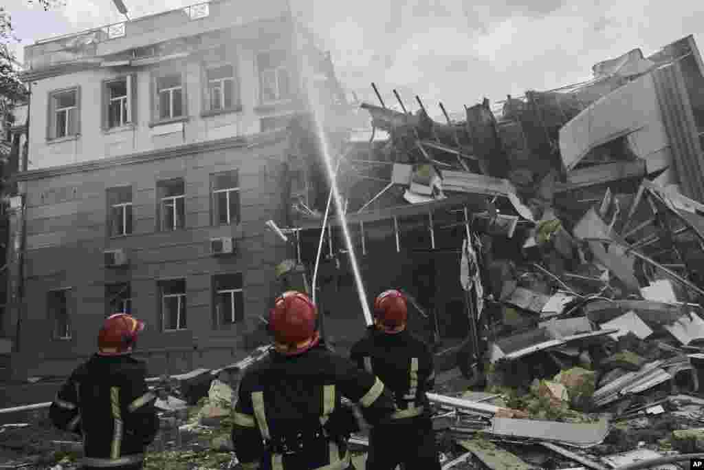 Una importante zona del centro de Odesa, enlistada como Patrimonio de la Humanidad por la UNESCO, fue destruida por el bombardeo de fuerzas rusas, el 20 de julio de 2023 en Ucrania.