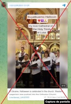 Captura de la desinformación, traducida, circulando en Telegram.
