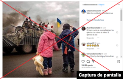 Captura de la desinformación circulando en Instagram.