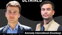 از سمت راست، صدیق‌الله افغان و احمد فهیم عظیمی دو فعال آموزش