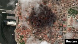 Foto ilustrasi yang menunjukkan sebuah gambar satelit yang memperlihatkan kapal milik Rusia berada di pusat Kota Havana, Kuba, pada 13 Juni 2024. (Foto: Maxar Technologies/Handout via Reuters)