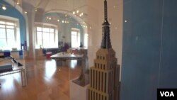 An Empire State building model at "The Brick City" exhibition, National Building Museum, Washington, DC