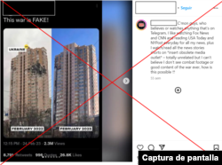 Captura de desinformación en Instagram.