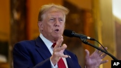 Колишній президент США Дональд Трамп під час пресконференції в Нью-Йорку 31 травня 2024 року