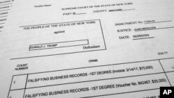 Një faqe nga vendimi i jurisë në Nju Jork për ish-presidentin Donald Trump