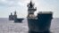 FILE - Royal Australian Navy ships sail in formation with 37 others during the Rim of the Pacific exercises in 2022. The 2024 version is underway now, with 29 nations participating. (Australian Defense Force)