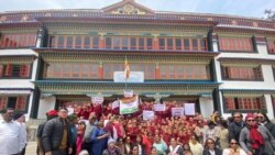 Protest against China at Tawang in India