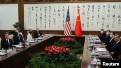 美國國務卿布林肯與中共中央政治局委員王毅在北京舉行會談。（2023年6月19日)