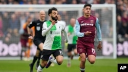 Salah na Liverpool a karawar da suka yi da West Ham inda aka tashi da ci 2-2