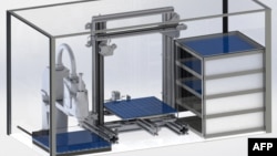 This handout image released by Massachusetts Institute of Technology (MIT) on April 24, 2023, shows a "vaccine printer" at Cambridge, Massachusetts. (Photo by JOOI HAN/MIT/AFP)