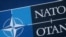 美国首都华盛顿会展中心为北约峰会竖立起北约标识。（2024年7月9日）