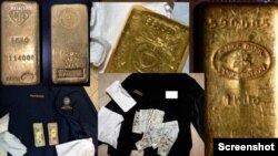 Fotografi nga paratë dhe lingotat e arit të konfiskuara nga FBI-ja