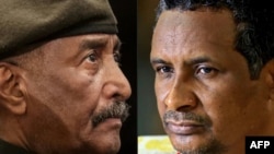 Kamanda wa wanamgambo wa RSF Jenerali Mohammed Hamdan Dagalo (kulia) na Mkuu wa jeshi Abdel-Fattah Burhan 