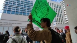Protesta frente a embajada de EEUU en Tel Aviv
