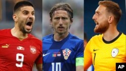 Aleksandar Mitrović, Luka Modrić i Jan Oblak (Foto: AP)