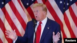 Donald Tramp na konferenciji za novinare u Trampovoj kuli u Njujorku, 31. maj 2024. (REUTERS/Brendan McDermid)