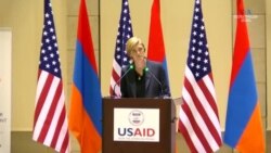 ԱՄՆ Միջազգային զարգացման գործակալության ղեկավար Սամանթա Փաուերի մամլո ասուլիսը ՀՀ-ում ԱՄՆ դեսպանությունում