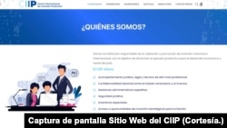 Captura de pantalla realizada por la VOA el 24 de enero de 2024 al sitio web oficial del Centro Internacional de Inversión Productiva de Venezuela, presidido por el empresario colombiano Alex Saab, donde se describen sus objetivos.