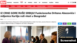 Tekst u tabloidu "Alo" o bivšoj crnogorskoj zvaničnici Jovani Marović