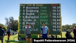 นักกรีฑาชายทีมชาติไทยร่วมแข่งขันรายการ Pomona-Pitzer Invitation 2024 ในนครลอสแอนเจลิส รัฐแคลิฟอร์เนีย ระหว่างเก็บตัวและฝึกซ้อมในสหรัฐอเมริกา