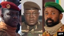 Ibrahim Traoré, Abdourahamane Tiani et Assimi Goïta, les hommes forts du Burkina Faso, du Niger et du Mali.