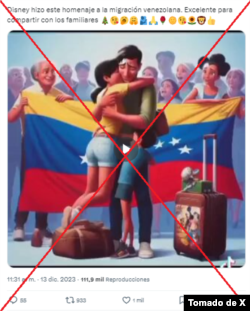 Captura de pantalla tomada de X.