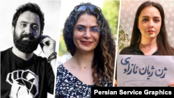 ترانه علیدوستی (راست)، بهاره هدایت، و مهدی یراحی