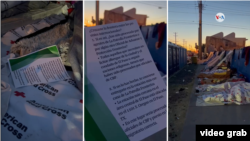 Migrantes en un campamento improvisado en las afueras de la iglesia Sagrado Corazón, en El Paso, se despiertan con unos documentos dejados a sus pies que les indican que deben entregarse en puntos fronterizos si han cruzado a EEUU irregularmente.